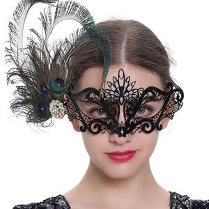 Brand New Masquerade Mask Rhinestone Peacock Gatsby Flapper 1920’s